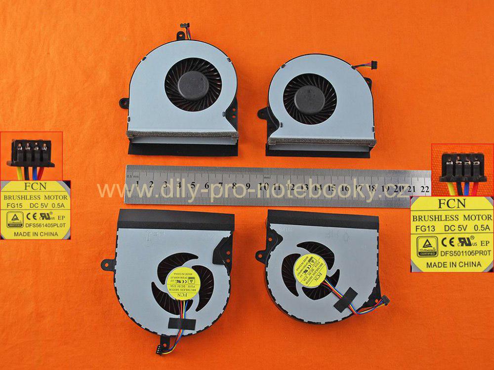 Laptop cooling fans for Asus G751 G751J G751M, version 1