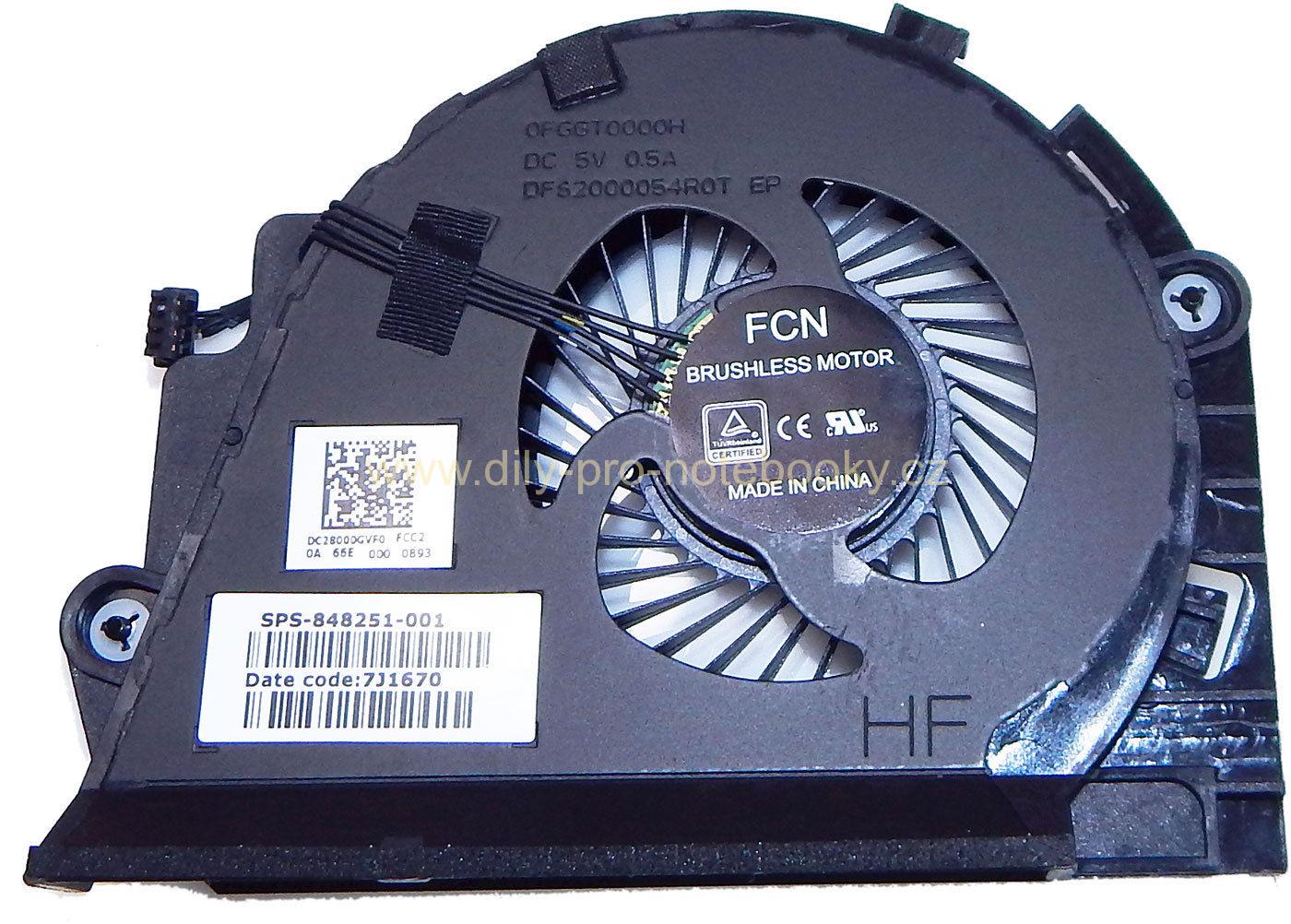 Laptop Cooling Fan for HP Zbook 15 G3, CPU