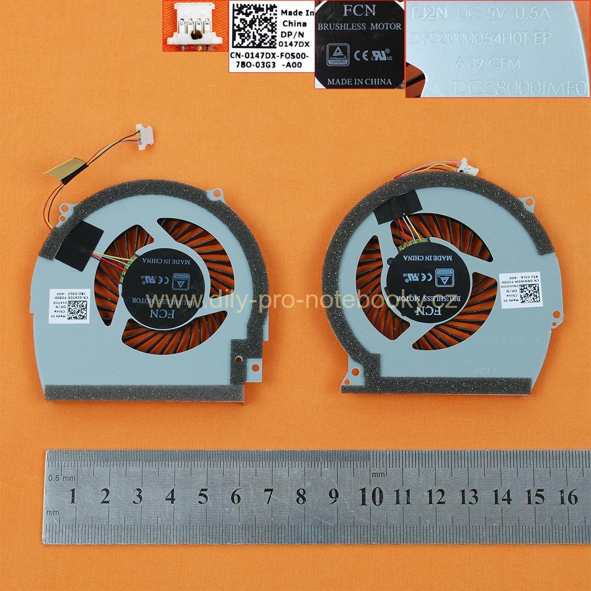 Laptop Cooling Fans for Dell Inspiron 15-7566 15-7566 15-7567 P65F 7466 7467, CPU + GPU