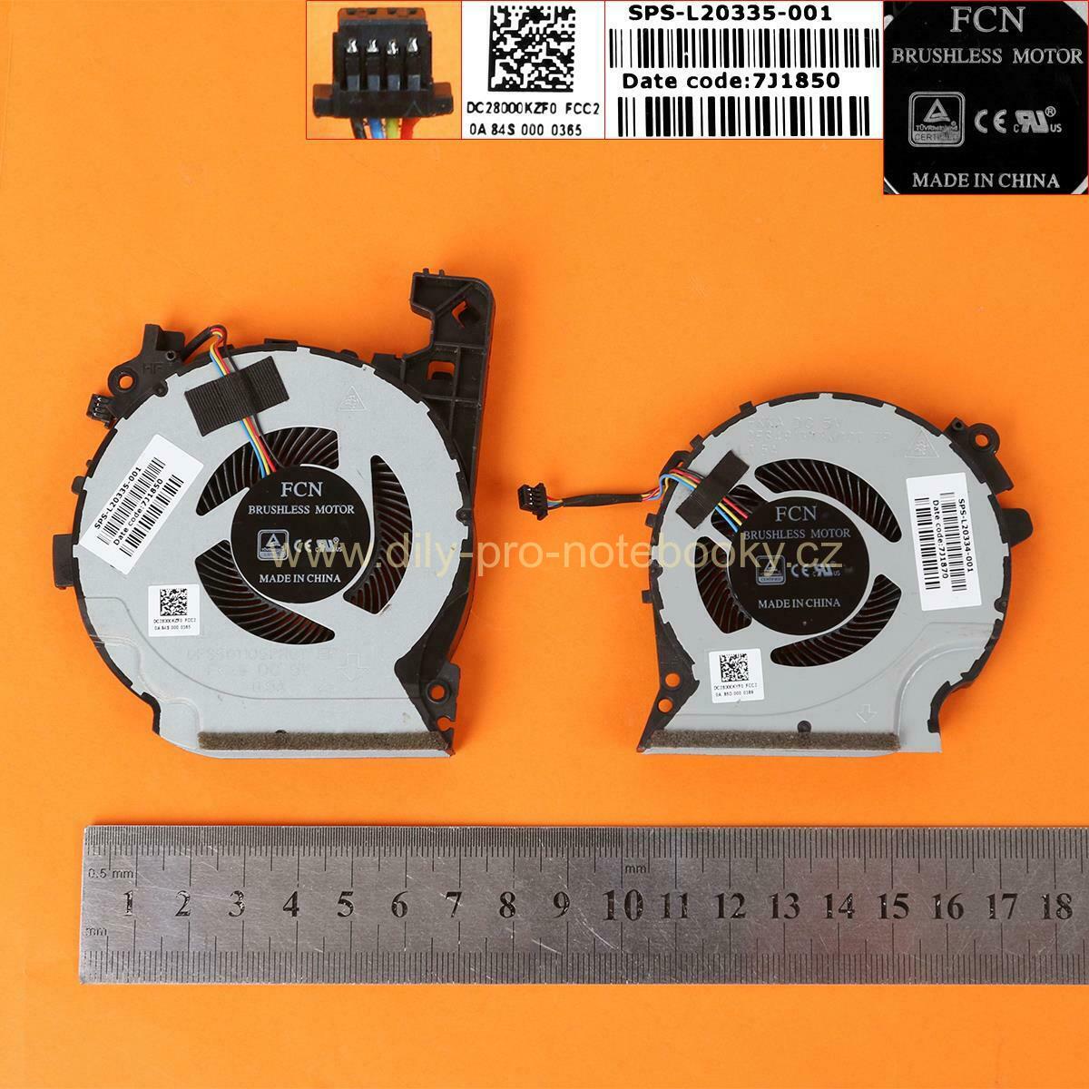 Laptop Cooling Fans for HP Pavilion 15-CX, CPU + GPU