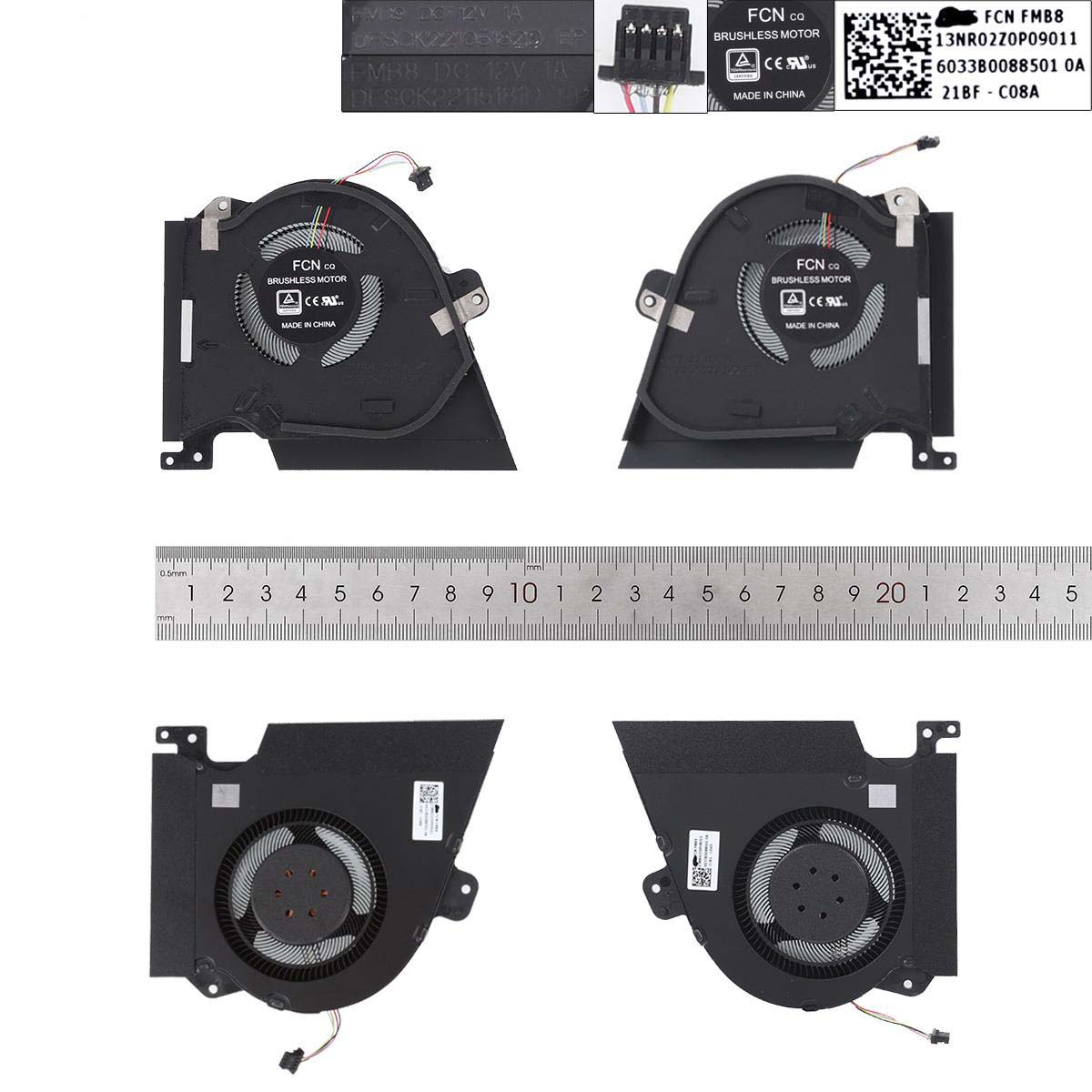 Laptop Cooling Fans for Asus ROG Zephyrus Duo 15 GX550, CPU+GPU