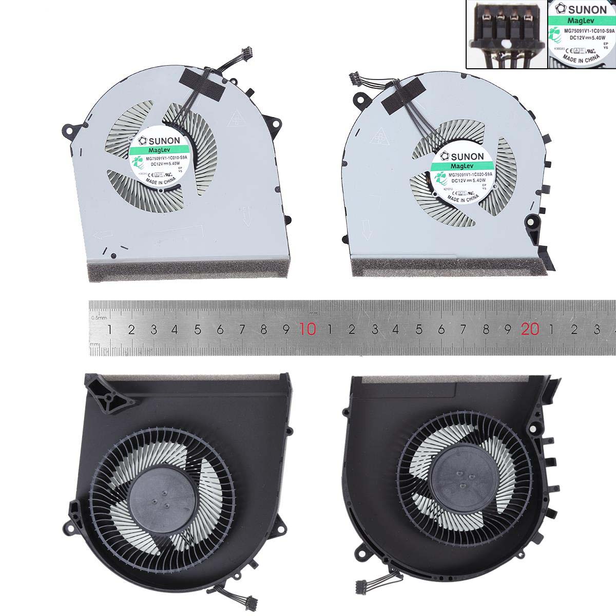 Laptop Cooling Fans for HP OMEN 17-CB 17T-CB0000, CPU + GPU , DC12V, thickness 11,5mm , version 1
