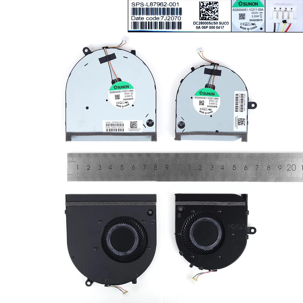 Laptop Cooling Fans for HP Envy 17-cg 17m-cg , CPU + GPU
