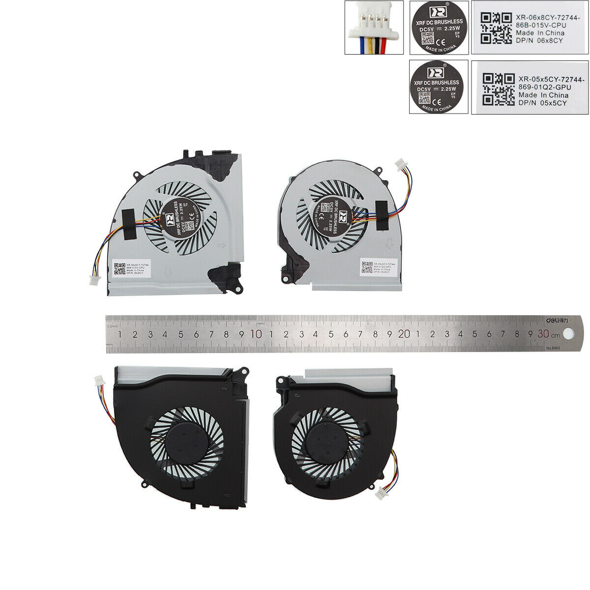 Laptop Cooling Fans for Dell Inspiron 15 INS15P-1548 7000 7557 7559, CPU + GPU