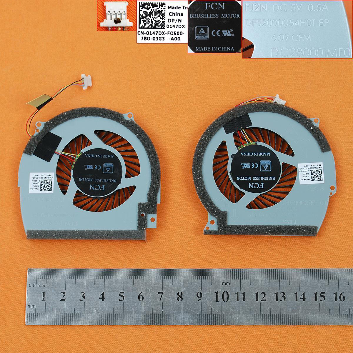 Laptop Cooling Fans for Dell Inspiron 15-7566 15-7566 15-7567 P65F 7466 7467, CPU + GPU
