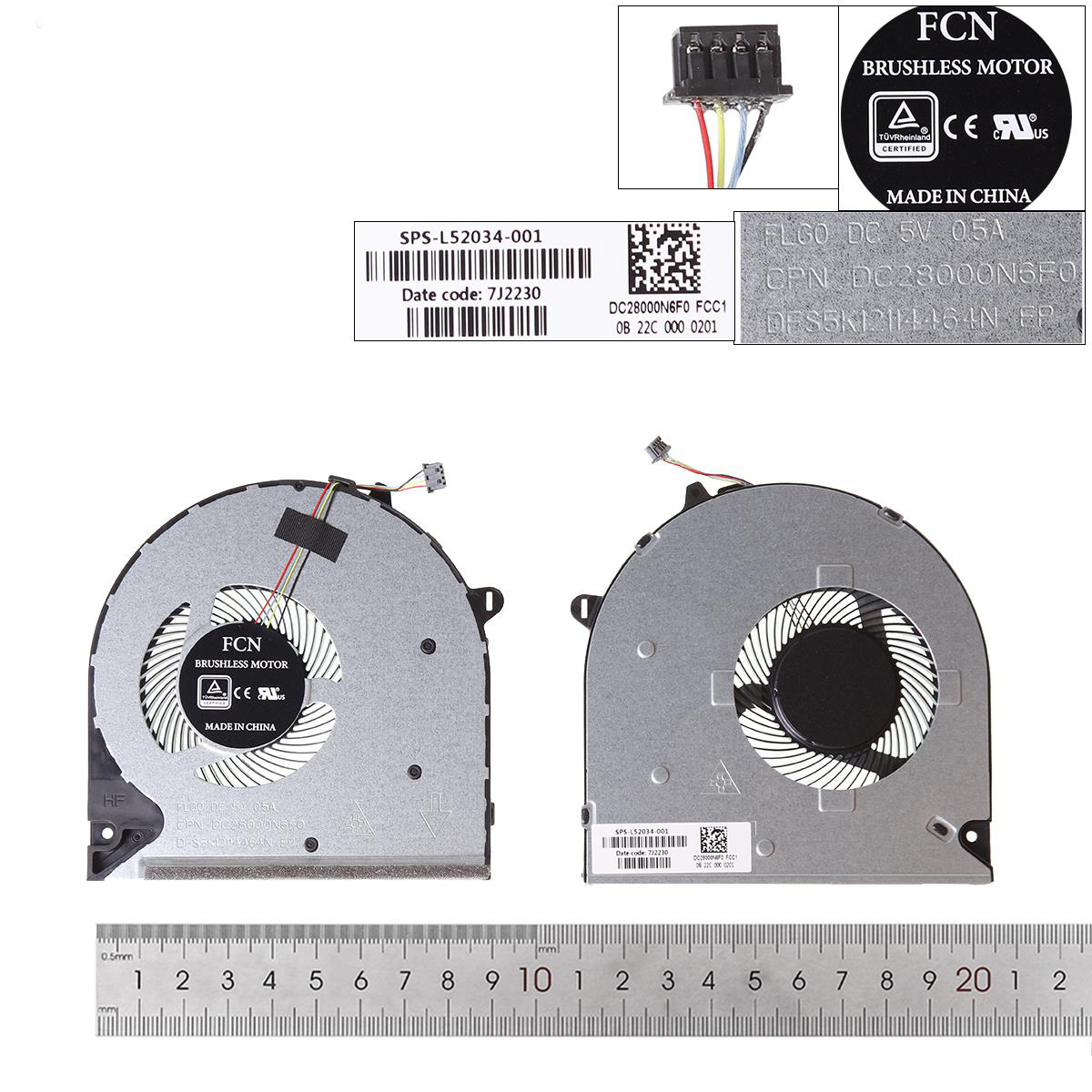 Laptop Cooling Fan for HP 15-DU DW 15S-DU 250 G8 , L52034-001