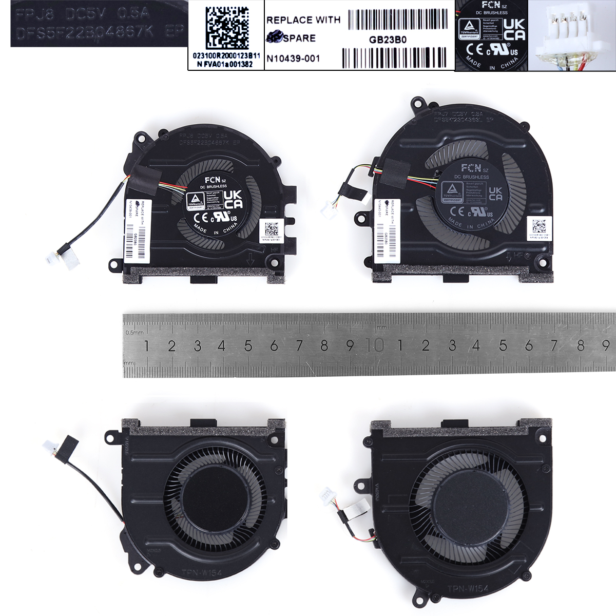 Laptop Cooling Fans HP Pavilion HP Pro 14-EH TPN-W154, CPU + GPU