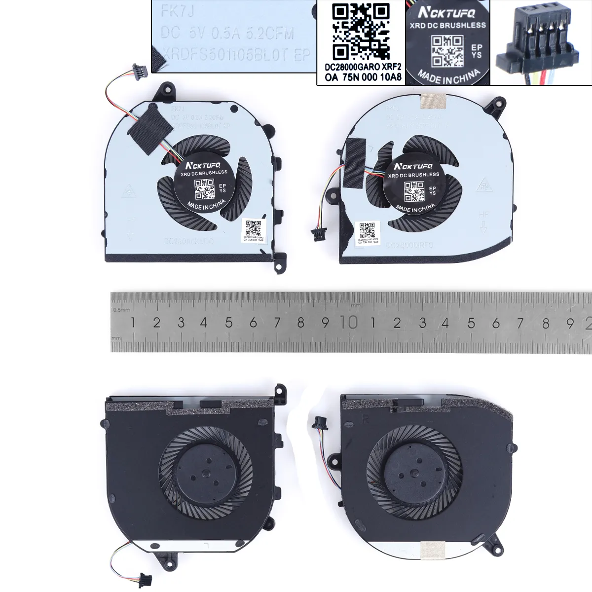 Laptop Cooling Fans for Dell XPS 15 9570 7590 XPS15-9570 , CPU + GPU